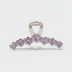Purple Heart Beaded Hair Claw Clip