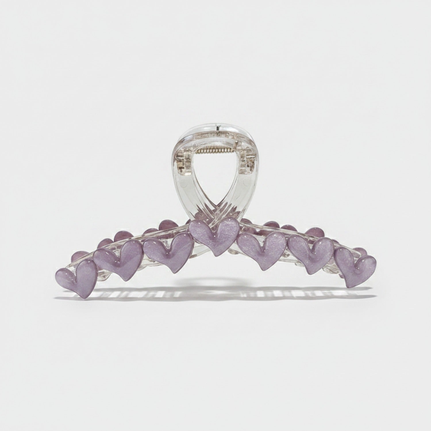 Purple Heart Beaded Hair Claw Clip