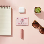Rose Floral Pink Letter Writing Set With Charm