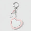 Pink Heart Acrylic Keyring With Star Charm