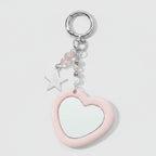Pink Heart Acrylic Keyring With Star Charm