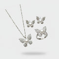Pearl Butterfly Rhinestone Jewelry Set Ring (view 1)