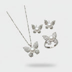 Pearl Butterfly Rhinestone Jewelry Set Ring (view 1)