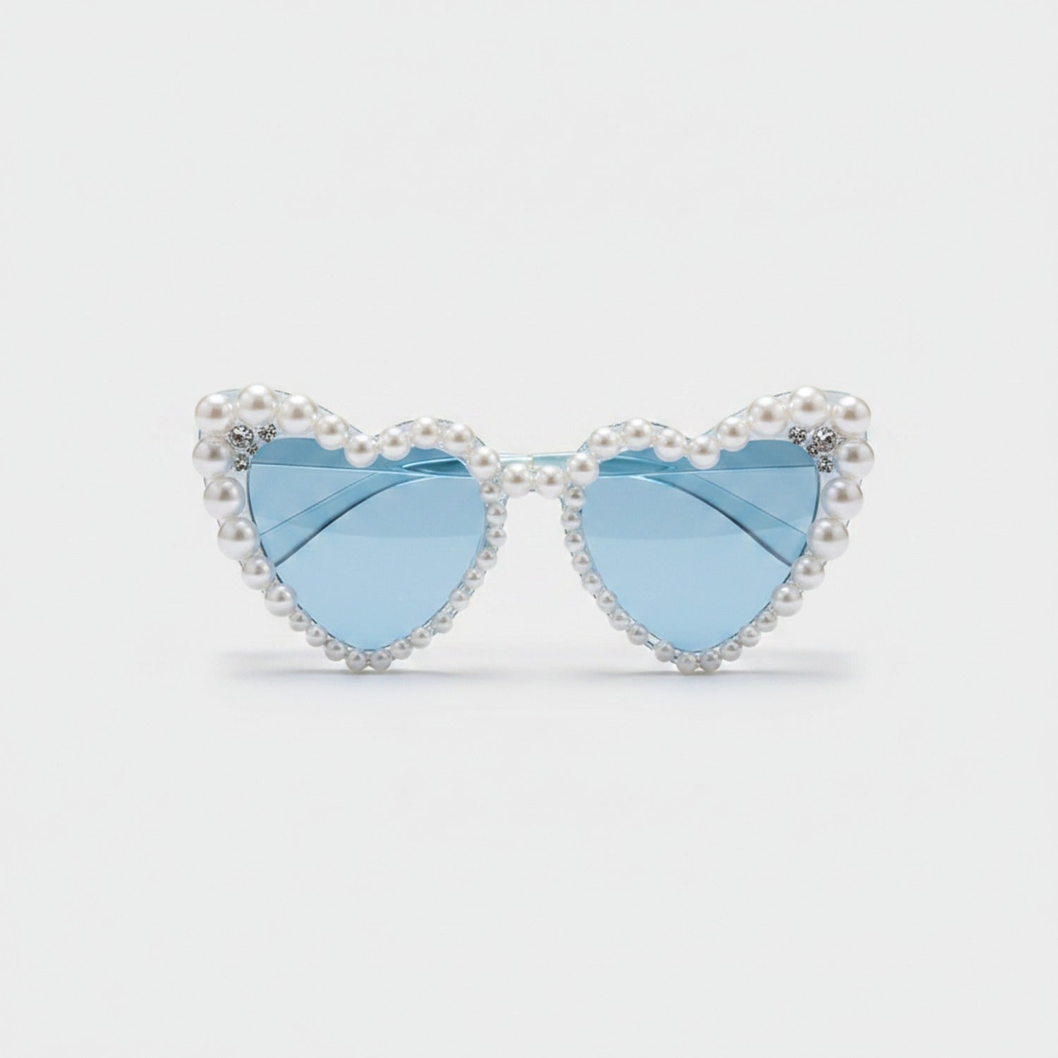 Pearl Heart Shaped Sunglasses Pink Tint