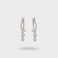 Pearl Drop Rhinestone Twist Earrings