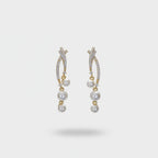 Pearl Drop Rhinestone Twist Earrings