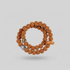 Rudraksha Beaded Bracelet With Gold & Silver Accents
