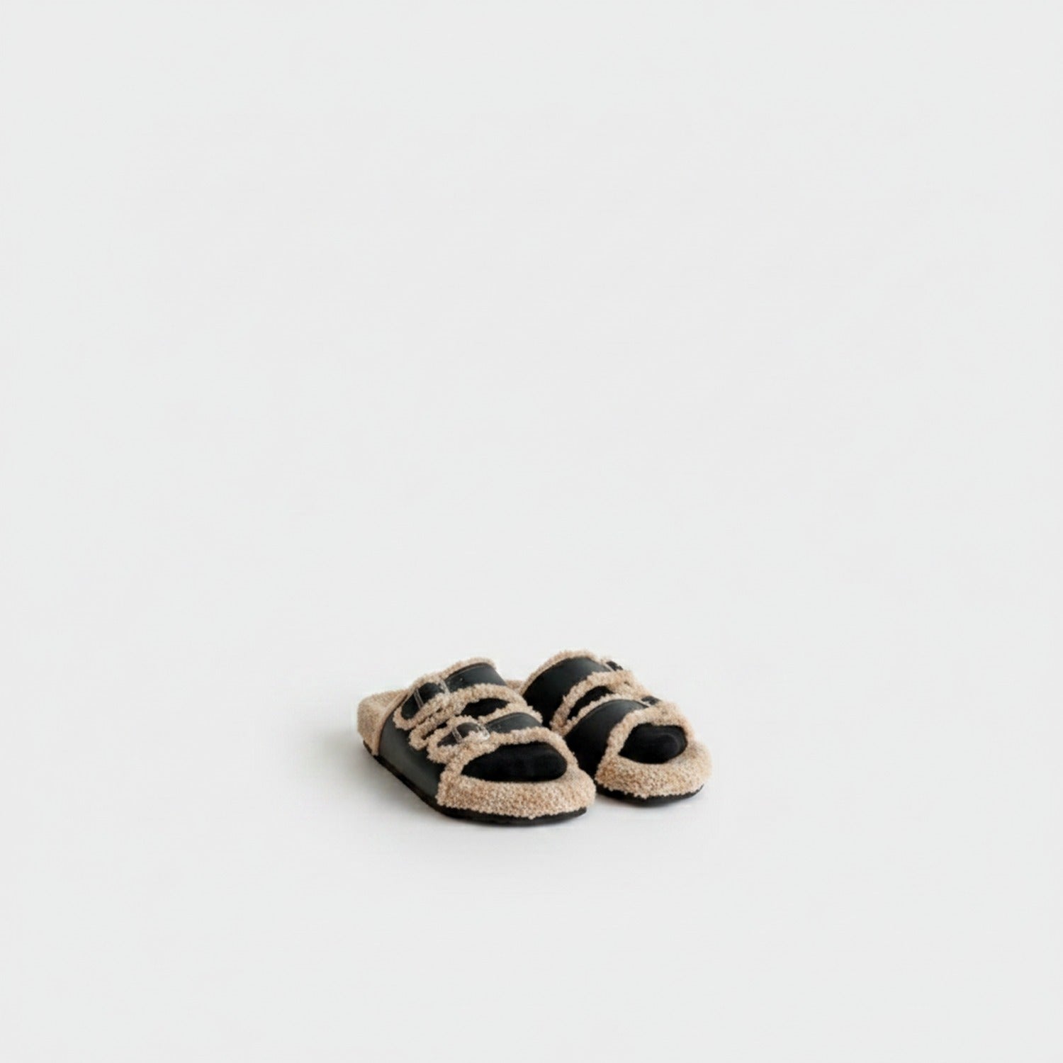 Colorblock Buckle Crew Socks Brown