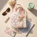 Daisy Clear PVC Gift Bag with Handle - Pink Daisy with Fishtail Tulle Charm Large – apparel accessories (view 6)