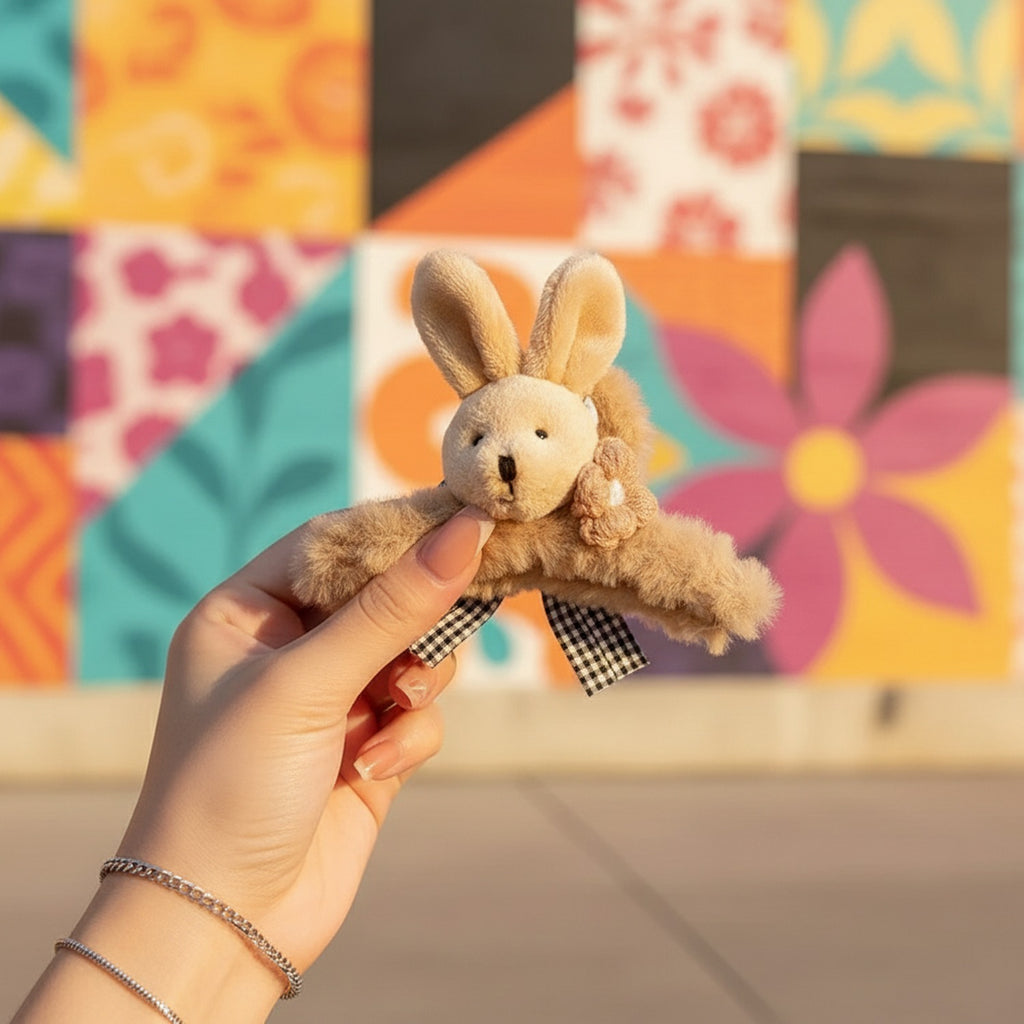 Cute Bunny Plush Hair Claw Clip