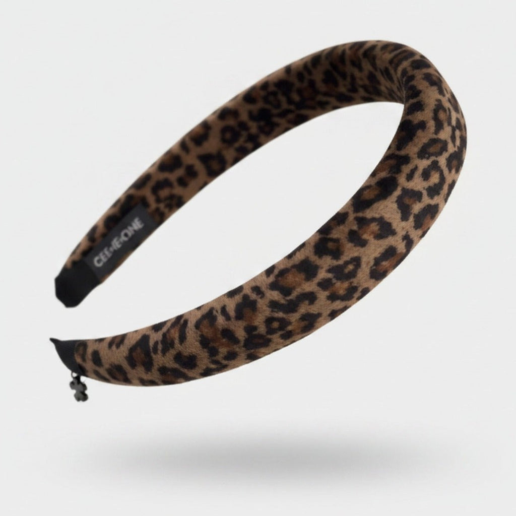 Leopard Print Padded Headband - Narrow Deep Leopard Print – hair accessories (view 1)