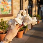 Cream Satin Bow Hair Claw Clip