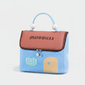 Blue Cosmetic Bag With Pearl Handle Details