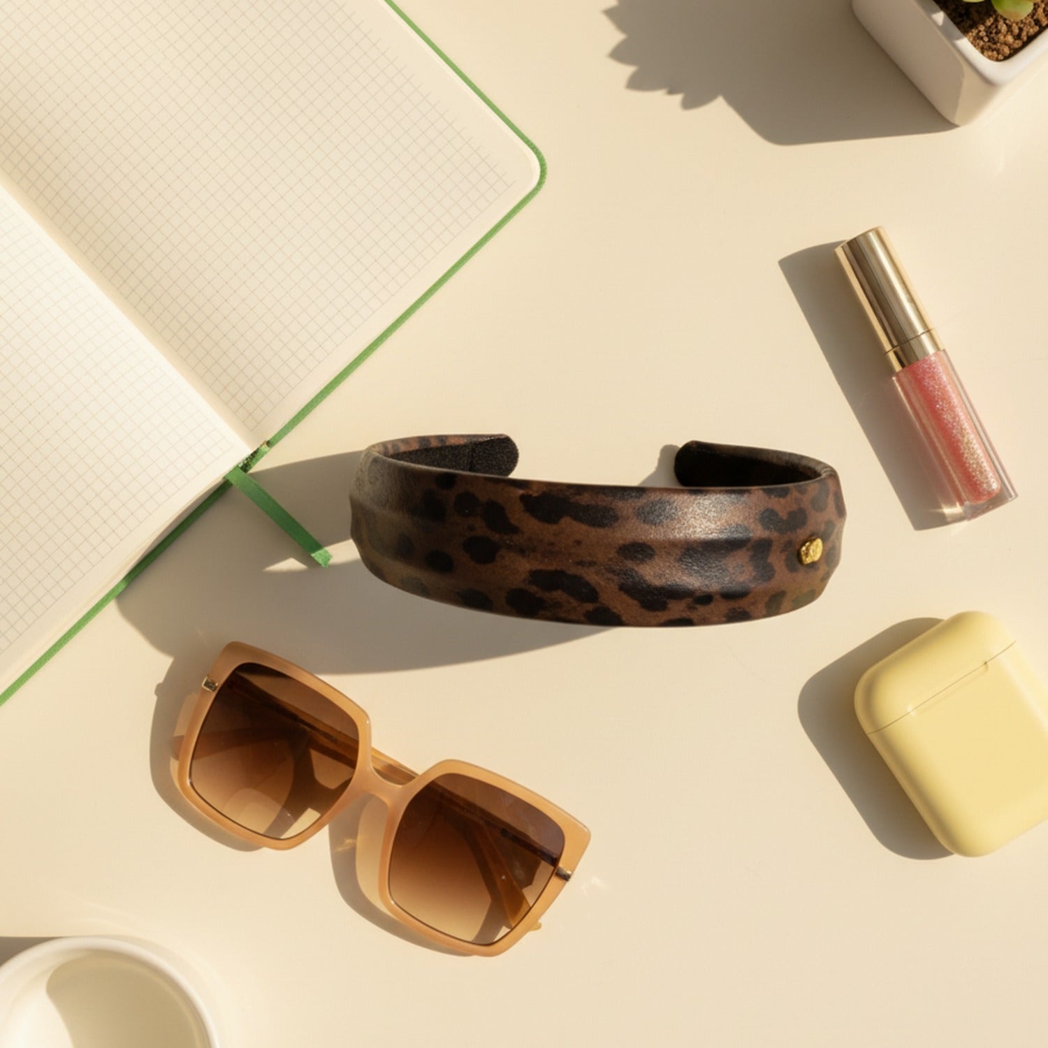 Tortoiseshell Brown Padded Headband