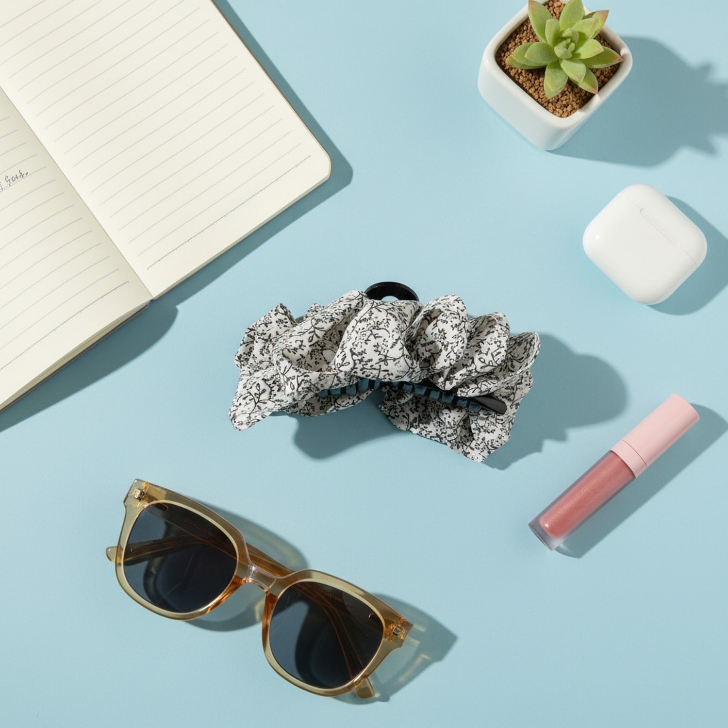 Floral Print Lace Hair Claw Clip