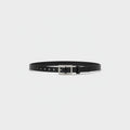 Black Leather Belt Rhinestone Buckle