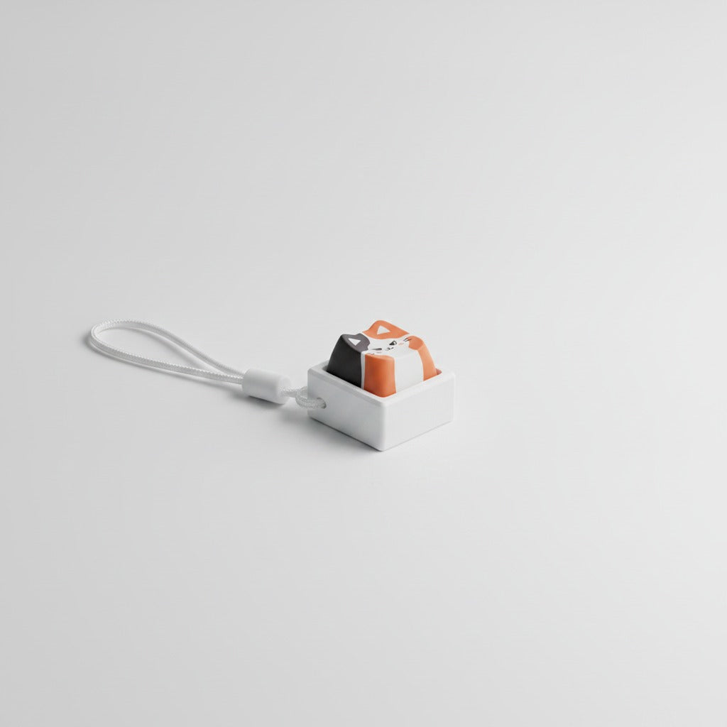 Cute Cat Keycap Keychain - Cat Face Type C