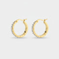 Crystal Pave Gold Hoop Earrings Gold