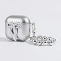 Bow Pearl Charm Airbuds Case - Silver (for AirPods 3)