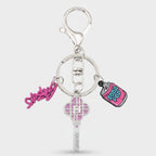 Acrylic Keyring Set With Pink Charm Charms