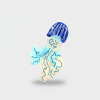 Jellyfish Blue Wavy Hair Claw Clip