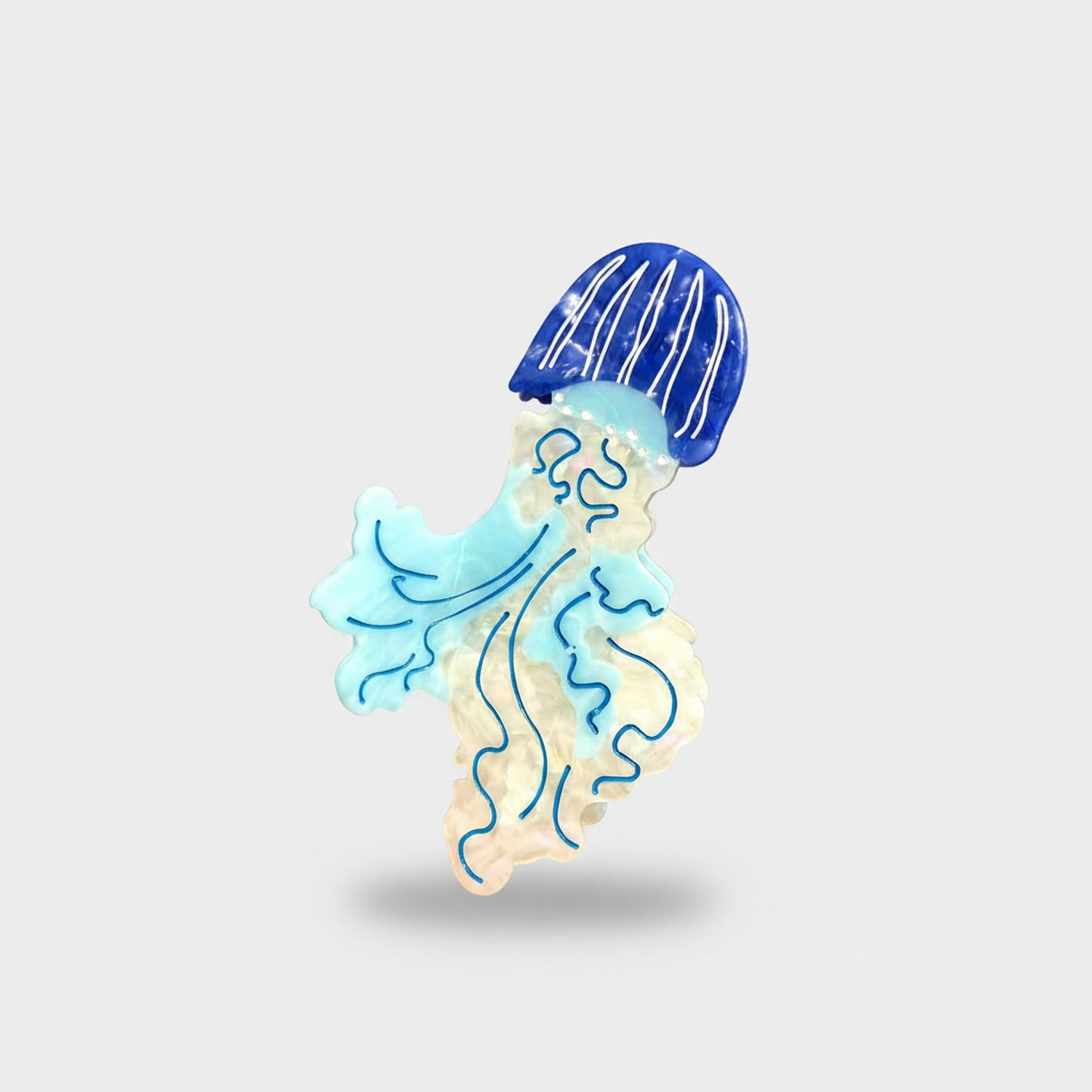 Jellyfish Blue Wavy Hair Claw Clip