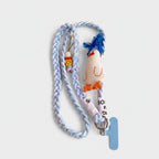 Blue Braided Rope Phone Charm With Doll Head