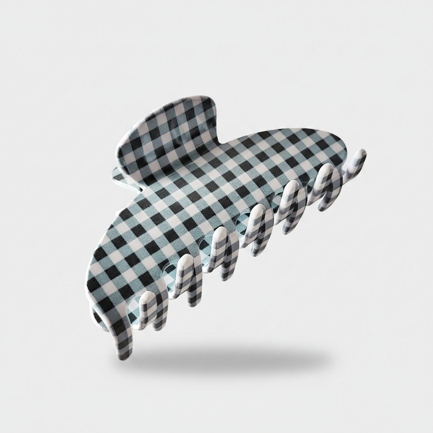 Red Gingham Check Hair Claw Clip