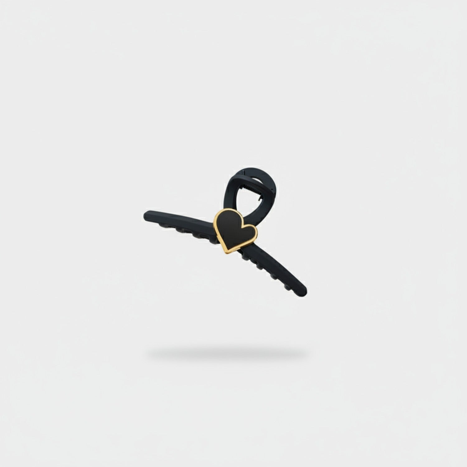 Black Heart Charm Hair Claw Clip