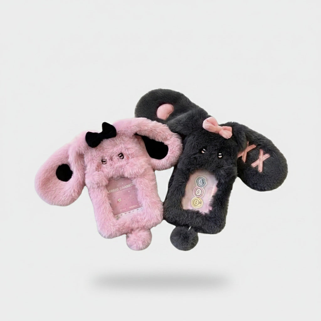 Fuzzy Bunny Ear Phone Charm With Bow