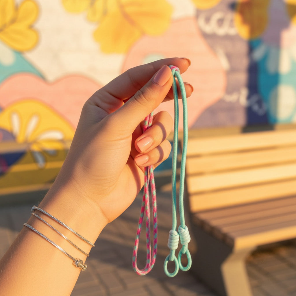 Pastel Rope Phone Strap With Beaded Detailing