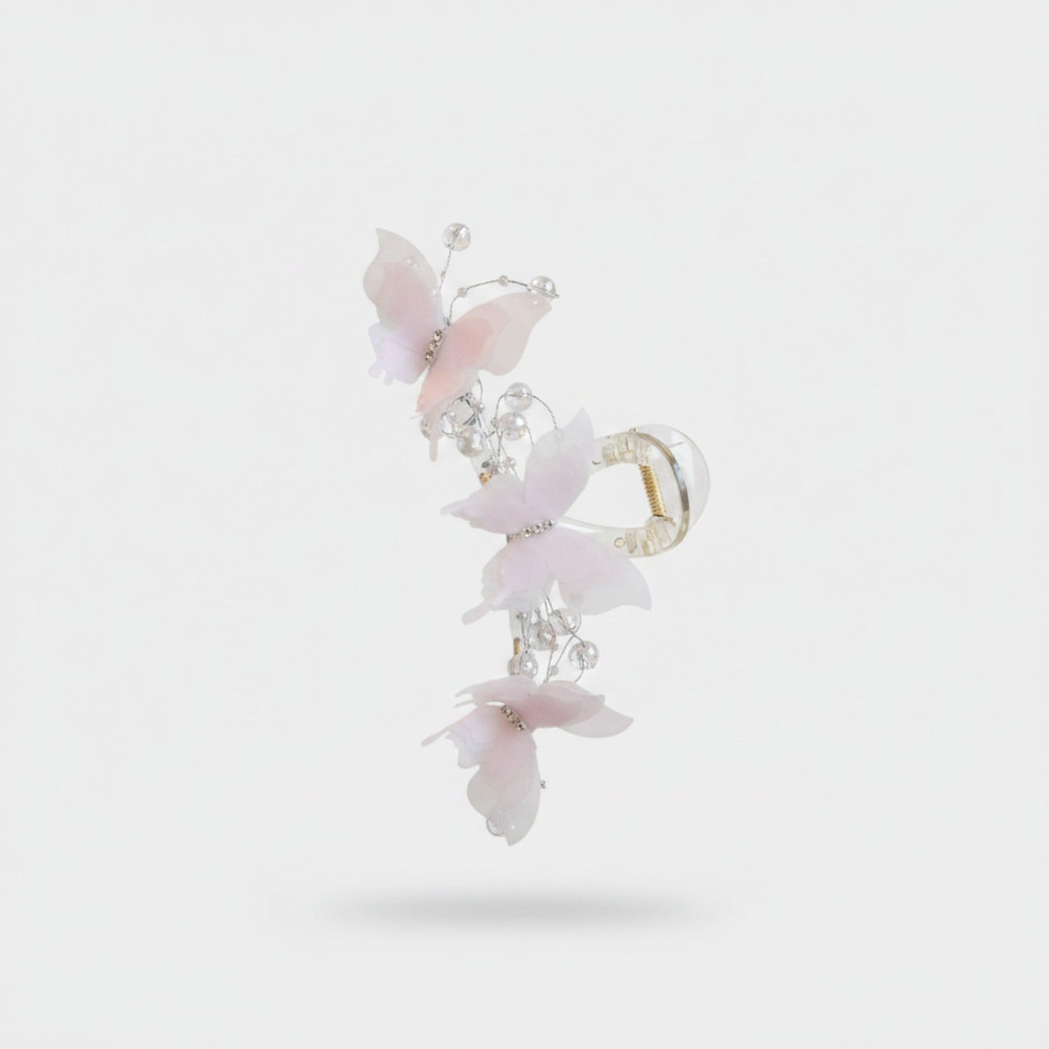 Pink Butterfly Hair Claw With Mirror Detail