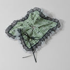 Green Plaid Lace Scrunchie Set With Bow – hair accessories (view 1)