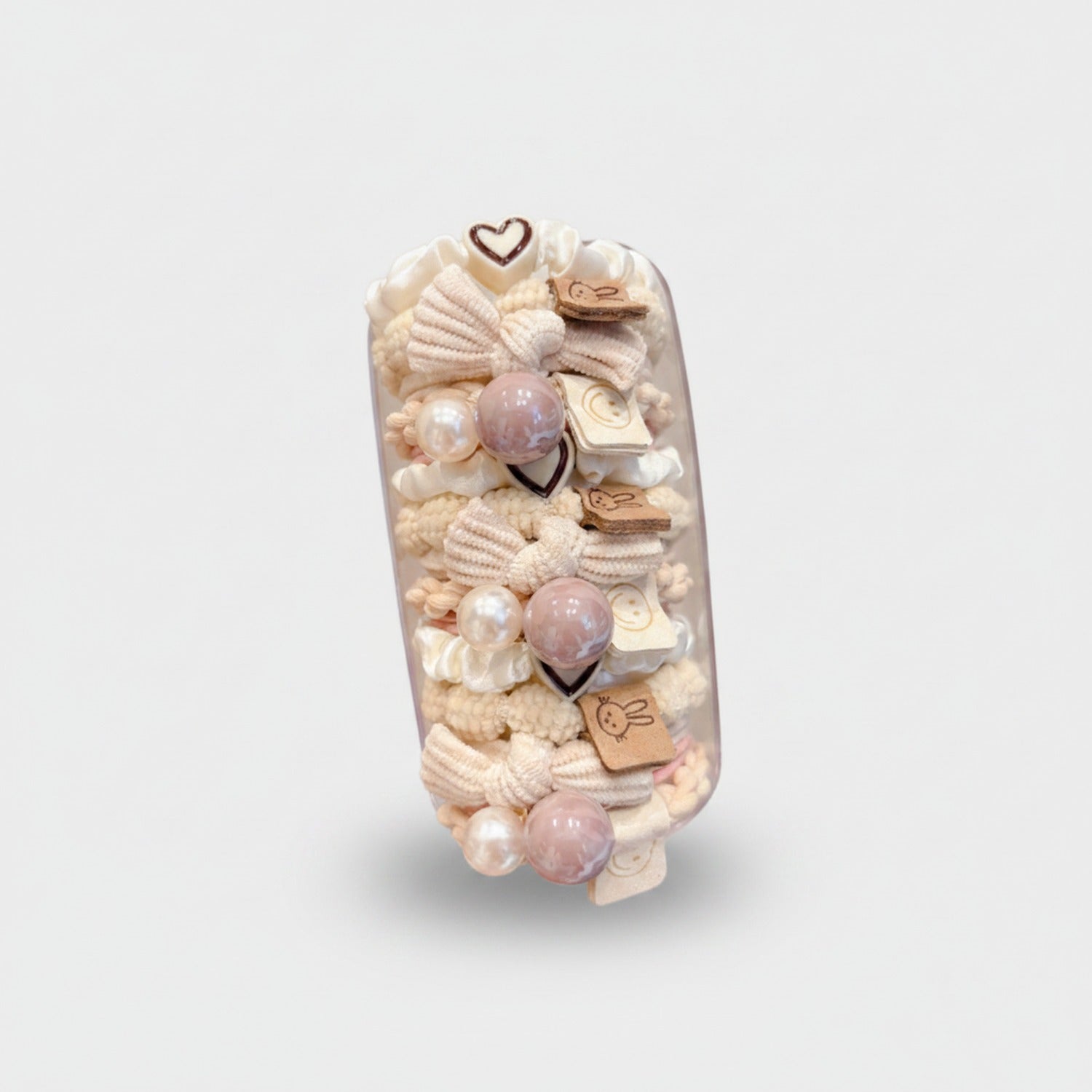 Pearl & Bead Hair Clip Set Beige