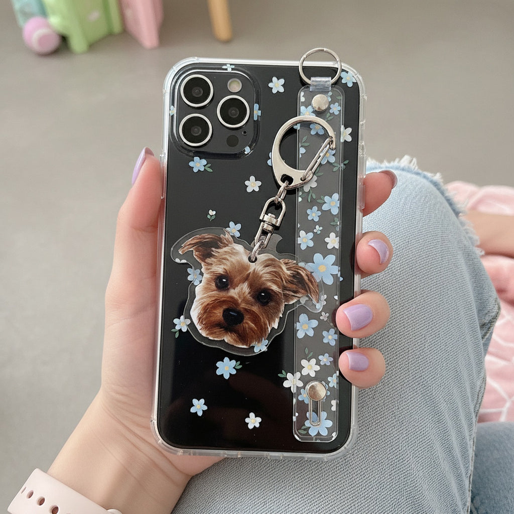 Brown Terrier Dog Acrylic Keyring Charm
