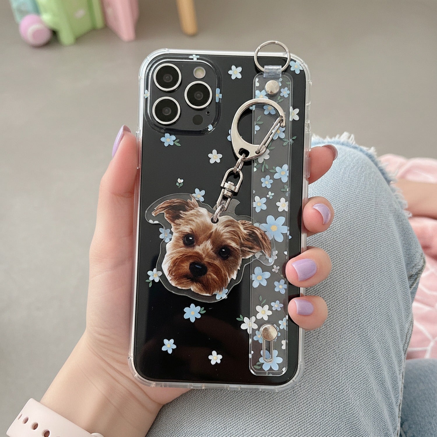 Brown Terrier Dog Acrylic Keyring Charm