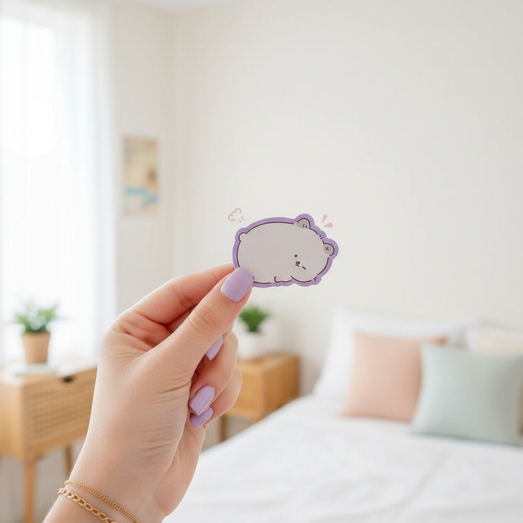 Cute Purple Bear Cloud Sticky Notes Pad