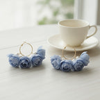 Pom Pom Petal Drop Earrings - Type 16