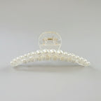 Pearl Beaded Clear Claw Hair Clip