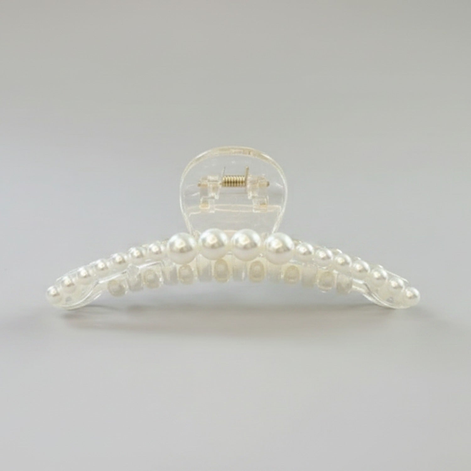 Pearl Beaded Clear Claw Hair Clip