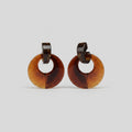 Tortoiseshell Resin Hoop Drop Earrings