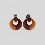 Tortoiseshell Resin Hoop Drop Earrings