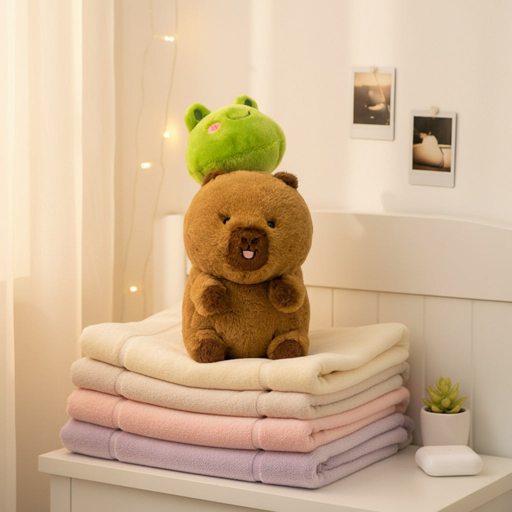 Lime Green Frog Plush Toy Stacking Set