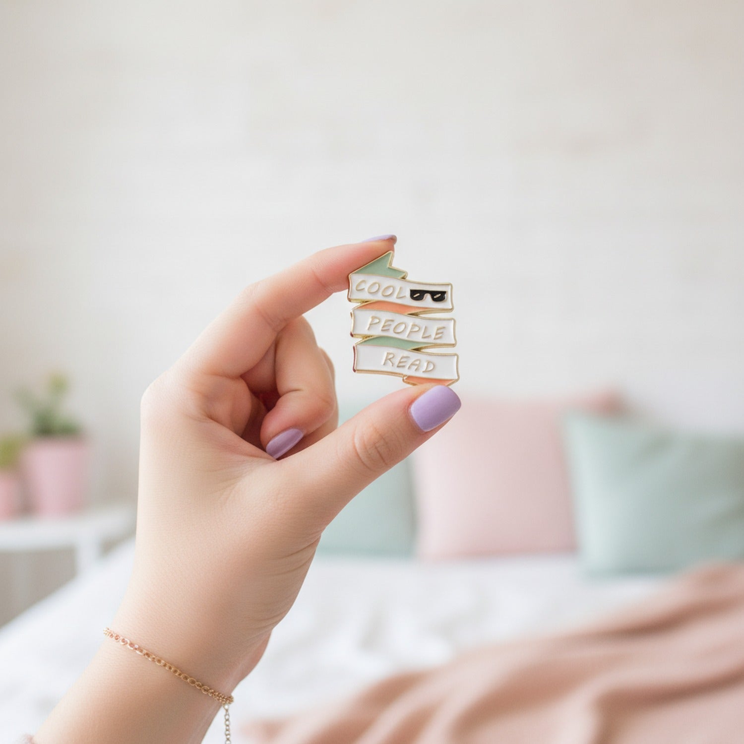 Book Pin Diamond Enamel Badge