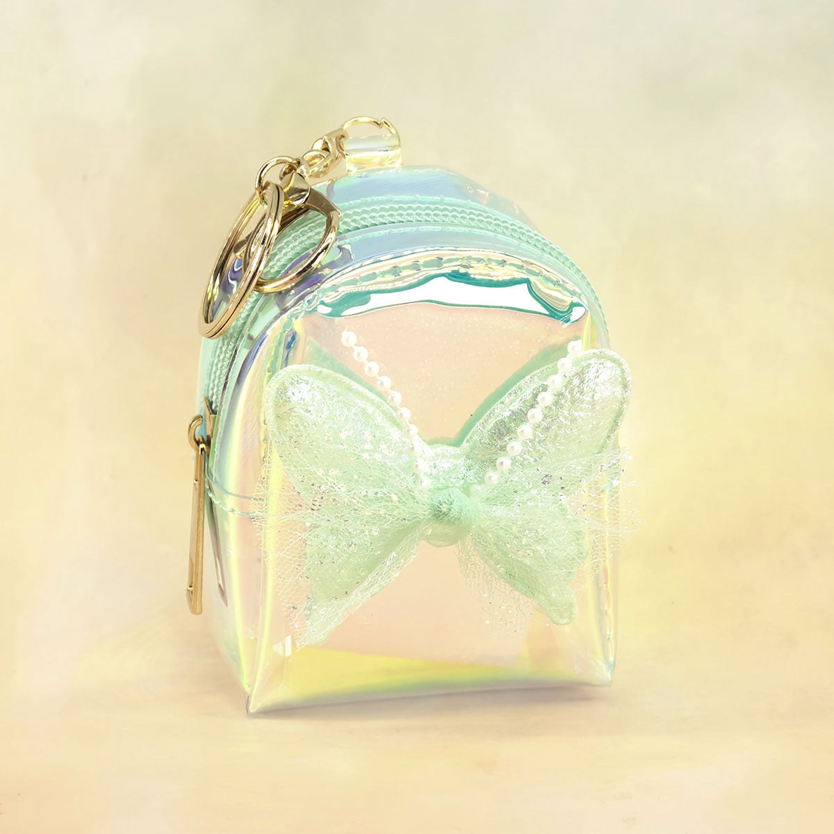Holographic Bow Coin Purse Keychain Mini Storage Bag - Type 2