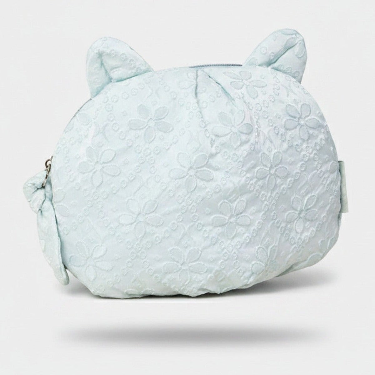 Mint Floral Embroidered Cat Ear Cosmetic Bag – bags & wallets (view 1)