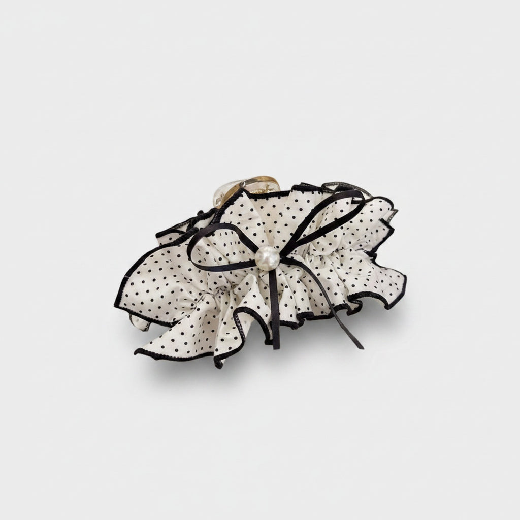 Polka Dot Pearl Butterfly Hair Claw Clip