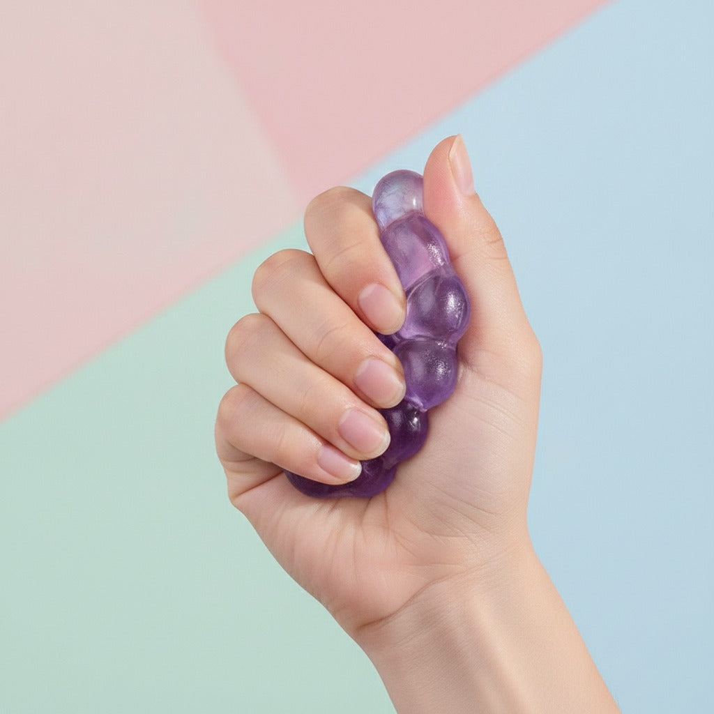 Bubble Cluster Pop Fidget Toy - Amethyst Purple - squeeze in hand