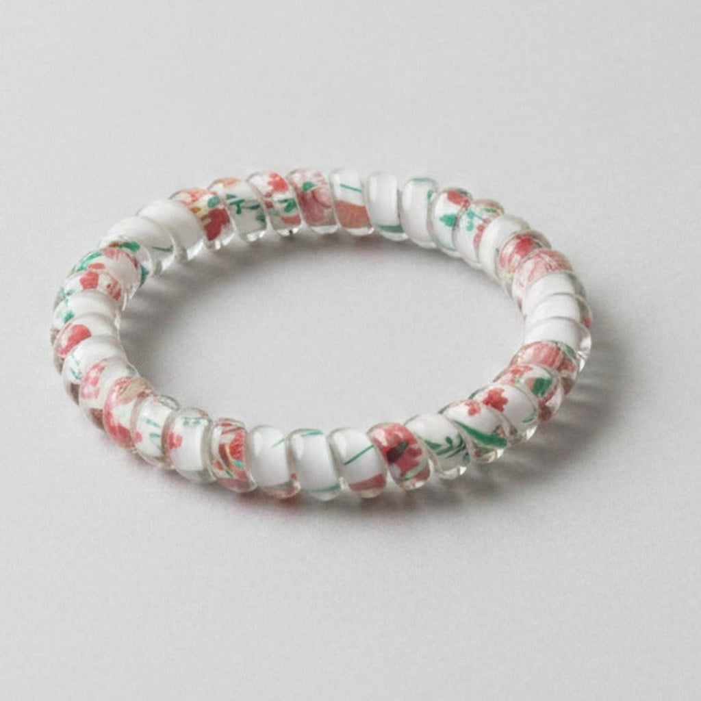 Floral Beaded Hair Tie Scrunchie – hair accessories (view 1)