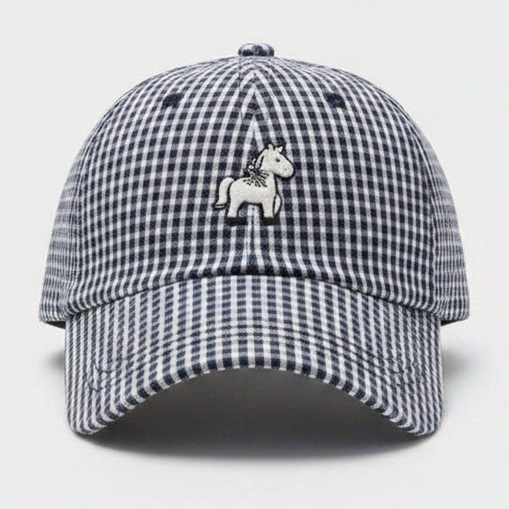 Cap With Horse Emblem - Black – apparel accessories (view 1)